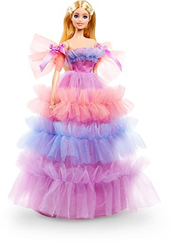 Barbie GTJ85 - Barbie Signature Birthday Wishes Puppe (blond, ca. 33 cm) mit Kleid, Geburtstagsgeschenk für Kinder ab 6 Jahren