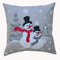 Raebel Kissenhülle 40 cm x 40 cm Stickerei Schneemann grau/rot/weiß