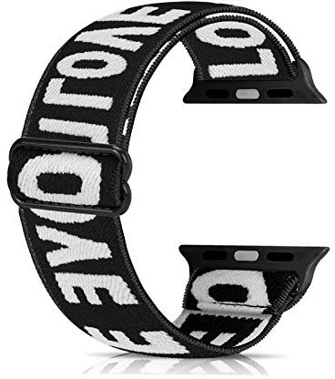 Ecogbd Correa de repuesto elástica compatible con Apple Watch de 38 mm, 40 mm, 42 mm, 44 mm, correa de algodón de tela suave compatible con iWatch Series 6, 5, 4, Series 3, 2, 1,SE(42 mm/44 mm, Love)