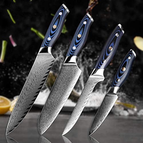 N-B Chef's Knife Damascus Professional Japanese Sharp Sankotu Cleaver Slicing Boning Utility Kitchen Knife Home Cooking Tools