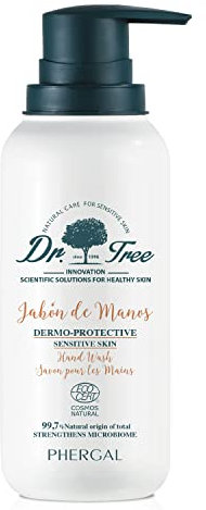 Dr. Tree Jabón de Manos Dermoprotector, Pieles Sensibles, Hidratante, Antibacteriano, Airless, 99% Ingredientes Naturales, Sin Sulfatos SLE, SLS, Sin parabenos, Sin siliconas, ECOCERT, 200ml