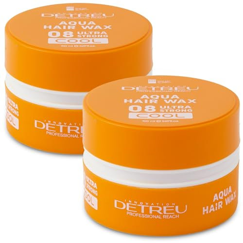 Detreu Styling Haarwachs | Natürlicher Glanz-Effekt & starker Halt | Hair Wax für langanhaltendem Look | Melonen-Duft | Haar-Wax für Haare & Bart 2x150 ml (Cool - Orange)