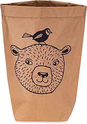 Lifestyle Lover Papiersack Paper Bag Sack Kraftpapier Beutel Mülleimer Braun (Happy Bär)