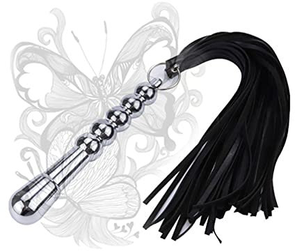 sensensen Frusta per nappe in pelle 2 in 1, frusta per nappe in pelle multifunzionale, manico in metallo, allenamento fitness (nero)
