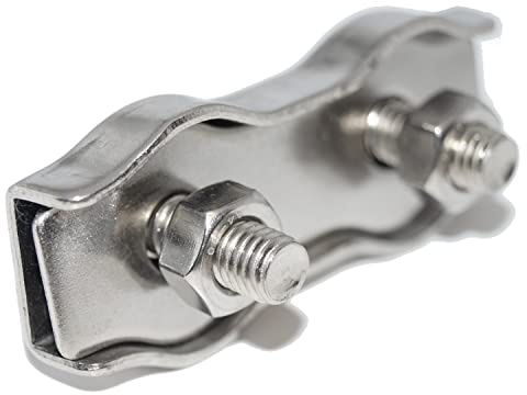 Duplex Drahtseilklemme 8 mm 2 Stück für Drahtseil 8 mm Edelstahl A4 NIRO, AISI 316 Nirosta
