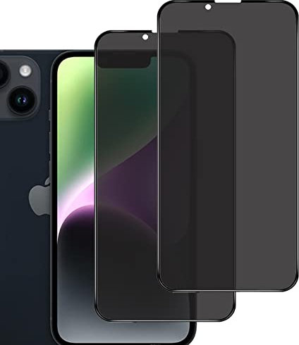 Meeter Verre Trempé pour iPhone 14, [2 pièces] Anti Espion Film de Protection Écran, [Anti-Peeping Anti-Spy] Ultra Résistant Anti Rayures Indice Dureté 9H Glass