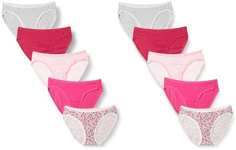 Amazon Essentials Culotte Slip Bas de Bikini en Coton Femme (Grandes Tailles Disponibles), Packs Multiples