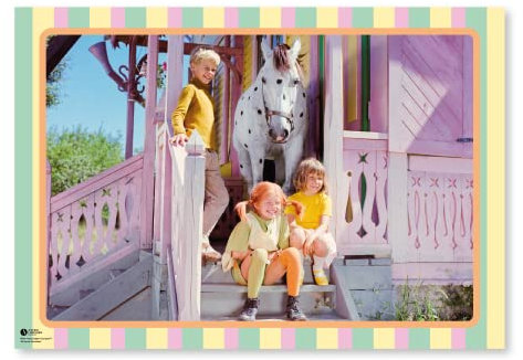 DH-Konzept Pippi Langstrumpf Platzsets 8 Stück // Pippi Langstrumpf Partyzubehör // Pippi Langstrumpf Tischdecke
