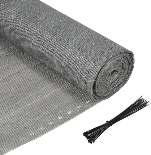 Joparri Brise-vue pour clôture et balustrade de balcon, filet d'ombrage, 150 g/m² HPDE avec serre-câbles, stabilisé aux UV, résistant aux intempéries, résistant à la more, 1 x 10 m, anthracite
