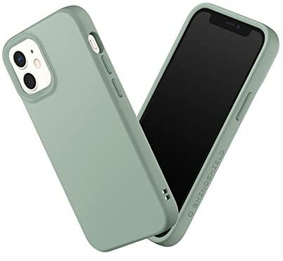 RhinoShield Case kompatibel mit [iPhone 12 Mini] | SolidSuit - Stoßdämpfende & schlanke Schutzhülle mit Premium Finish - 3.5 Meter Fallschutz - Austauschbare Kamera-Ringe - Salbeigrün