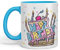 Vixar Happy Birthday Mug Cake Ceramic Coloured Mug Cup Gift Tea Coffee Christmas Office Home (L Blue)