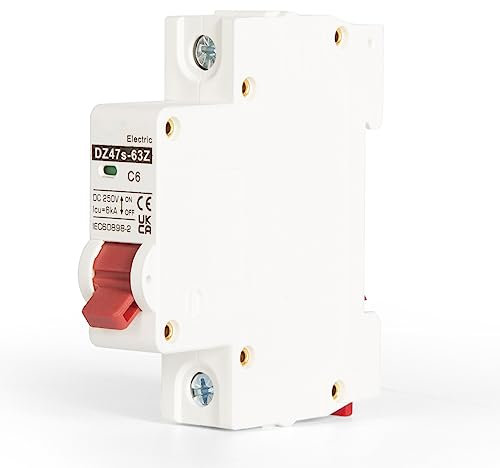 Jadeshay Disjoncteur Miniature 1P Disjoncteur DC 20A 12V-250V Mini Disjoncteur DC Photovoltaique de Protection Contre les Surcharges pour Système PV Solaire