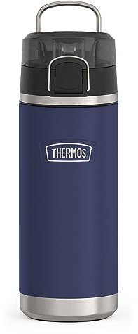THERMOS ICON SERIES Water Bottle with Spout - 18 Ounce, Navy - Stainless Steel Vacuum Insulated Water Bottle with Lid