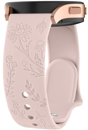 Vancle Armband für Amazfit GTS 4 Mini Armband/GTS 2 Mini/GTS 3 /GTS 2e/ GTR mini, 20mm Silikon Sport Armbänder Floral Gravierte Ersatz Uhrenarmband für Amazfit Bip 3 / Bip 3 Pro/Bip lite/Bip U Pro