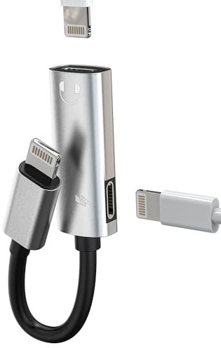 for iPhone Headphone Charge Adapter (2in1) Dual Lightning Jack Connector for Apple MFI Certified Audio Cord Dongle Charging AUX Cable Splitter for iPad Air 14 13 12 11 Pro Max Charger Music converter