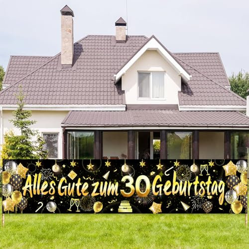 ParPix 30 Geburtstag Deko Banner,Deko 30 Geburtstag Frau Mann Girlande,30 Geburtstag Frauen Männer Deko,Geburtstagsdeko Geburtstagsbanner 30 Jahre,30er Geburtstag Hintergrund Geburtstagsfeier 180×40cm