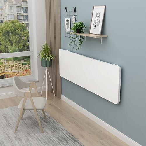 Klappbarer Wandtisch aus Holz, klappbar, skandinavisch, multifunktional, schwimmend, MDF, 60 x 30 x 1,6 cm, Weiß