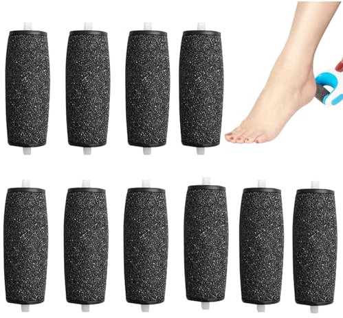 HANIUTTY Rouleaux de Remplacement,Lot de 10 Rapeuse Electrique Rouleau Pied Rape Pieds Recharge pour Pierre Ponce Rapeuse Electrique, pour Pedicure Râpe Pied électrique