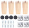 Luabue Möbelfüße 10cm Tischbeine Vierkant Holz Möbelbeine Holzfarbe Schrank Füße Quadrat Schrankfüsse für Sofa Bett Couch Stuhl