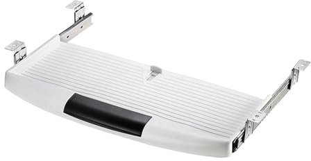 MagiDeal Plateau de clavier sous le bureau, tiroir coulissant pour clavier, tiroir coulissant silencieux pour postes de travail à domicile ou au bureau, Blanc