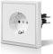 BSEED Enchufe de Pared con Garfio, Mate, Estándar, Seguridad Infantil, Fácil Instalación, C-Series, 16A 250V, 1 Enchufe, 80mm Blanco