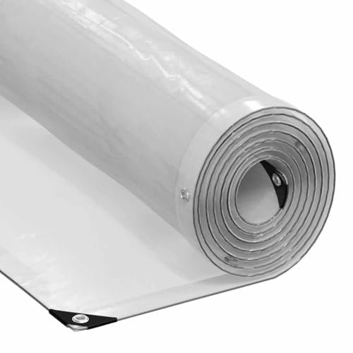 vidaXL Telone Trasparente con Occhielli 4x5 m in Polietilene, telone trasparente, telo chiaro resistente, telo telone chiaro resistente