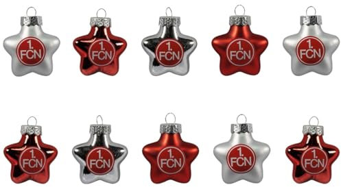 1. FC Nürnberg 1. FCN Christbaumsterne Weihnachtskugeln Christbaumkugeln Weihnachten 10er Set