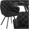 TecTake® Silla Giratoria de Terciopelo, Diseño Acolchado, Sillas de Comedor con Patas de Acero, Amplio Asiento, Respaldo Continuo, Giro 180°, Sillas Cocina, Sillas Comedor - 1 Silla Negro