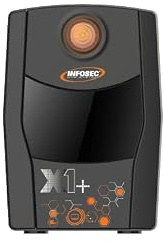 Infosec. 1000 VA USV-System mit 1 EIN/Aus-LED und USB-Anschluss Typ B. 4 IEC-Steckdosen. ohne USB-Kabel