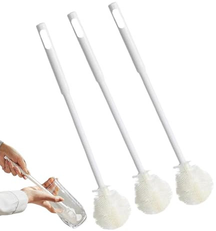 Dtaigou Set De Brosses Nettoyantes pour Biberons,3 Pièces Pliable Manche Longue Brosse pour Bouteille | Accessoire Lavage Fruits & Légumes pour Évier Lave-Vaisselle Carafe Et Verres À Vin