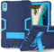 Custodia protettiva compatibile con Lenovo Tab M10 5G TB-360 zu 10.6 (2023), custodia in silicone per tablet con cavalletto, resistente, antiurto, robusta copertura protettiva (blu navy + blu)