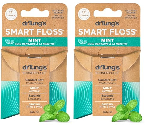 DrTung's Smart Floss, Mint Natural Expanding Dental Floss - Pack of 2