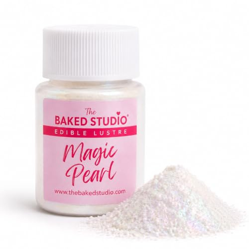 The Baked Studio - Original Edible Glitter Lustre Dust for Cake Decorating (Magic Pearl 15g)