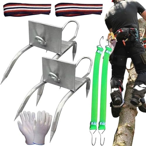 Penlimly Ramponi Da Arrampicata Su Alberi - Ramponi da Scalata per Lavori sugli Alberi | Attrezzatura Portatile Antiscivolo per Arboricoltori Costruzione Lavori Forestali Raccolta Frutta