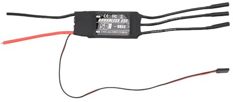 Bnineteenteam ESC Bürstenloser Motor 50A ESC mit Bananenstecker 4,0 Mm, Hochleistungs-Geschwindigkeitsregler für RC-Flugzeuge, Hubschrauber, Drohnen, Multi-Rotor