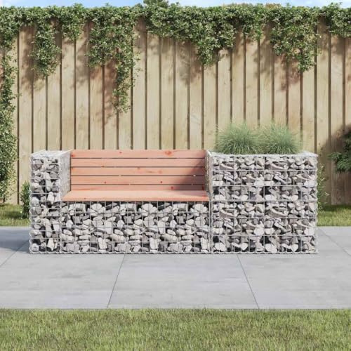 INLIFE Banc de Jardin avec Panier en Gabion Bois Massif de douglas-3196243