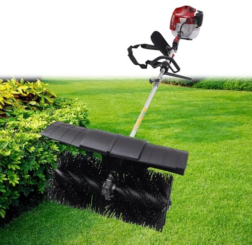 LFHWHKJ 52CC 2 Stroke Gas Handheld Sweeper Broom with Blower, Gas Powered Artificial Lawn Sweeper Outdoor Hand Held Gas Power Brooms for Snow Removal, Dirt & Leaf Cleaning.