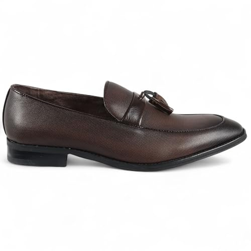 Infinity Leather Dolcetto Herren-Slipper, braun, klassisch, mit Quasten