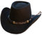 Stars & Stripes Hochwertiger Cowboyhut Westernhut Gambler 100% Wollfilz schwarz, XL (60/61)
