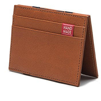 Magic Wallet – DER FLACHMANN Geldbeutel – Herren Geldbörse aus Cognac Echtleder