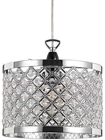 Modern Sparkly Ceiling Pendant Light Shade with Clear Beads by Happy Homewares