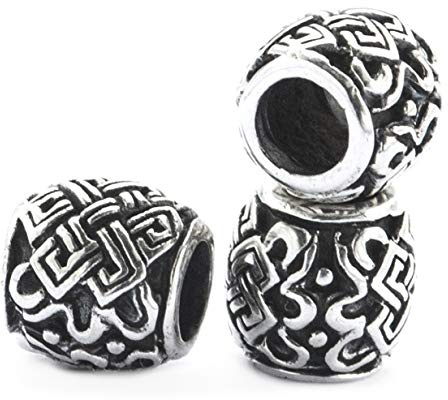 Windalf Boho Haar & Bartperle FÖRBÄTT Ø 7 mm Keltischer Knoten Wikinger Silberperle 925 Sterlingsilber