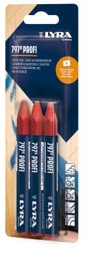 LYRA 797® Profi Signierkreide rot Blister 3 Stk.