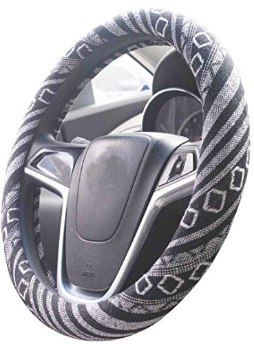 Mayco Bell 2018 Ethnischen Stil Grob Flachs Tuch Automotive Lenkradbezug Anti Slip und Schweißabsorption Auto Auto Wrap Abdeckung (G)