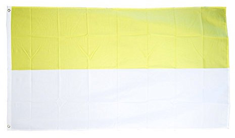 Flaggenfritze Fahne/Flagge Streifen gelb-weiß - 150 x 250 cm + gratis Sticker, XXL-Fahne
