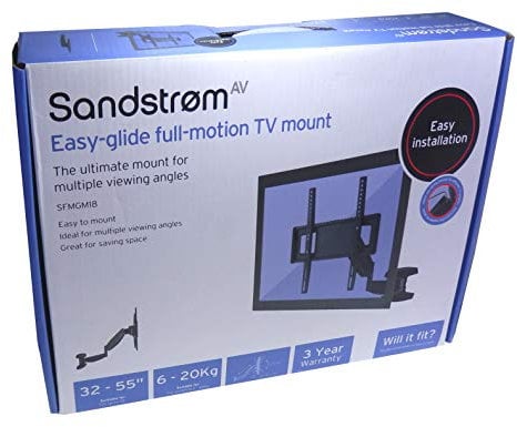 Sandstrom SFMGM18 Full motion + up & down TV Wall Bracket for TV's from ~32 to 55 & Weighing 6 to 20kg