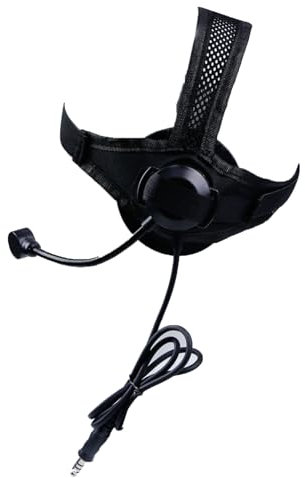 WISEONUS Taktisch Airsoft Paintball Headset Ohrenschützer Jagd Schießen Walkie Talkie Helm Kopfhörer mit Mikrofon (Schwarz)