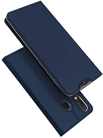 DUX DUCIS Hülle für Samsung Galaxy A20e, Leder Klappbar Handyhülle Schutzhülle Tasche Case mit [Kartenfach] [Standfunktion] [Magnetisch] für Samsung Galaxy A20e (Blau)