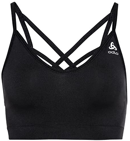 Odlo Damen Seamless Soft Sport BH, Black - Grey Melange, L EU