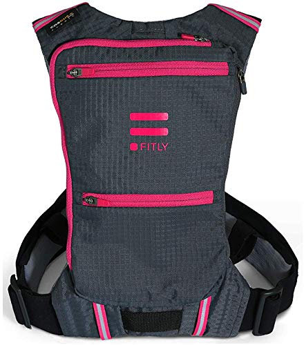 FITLY Minimalistischer Laufrucksack | Unisex-Laufrucksack mit Handyhalterung, Brustgurt | Persönliche Dinge beim Laufen mitführen | Laufausrüstung für Männer/Frauen | Leichter Laufrucksack mit Wasser